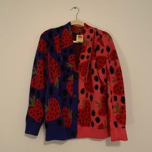 MIXED MAXI HEARTBERRY COLLAR CARDIGAN